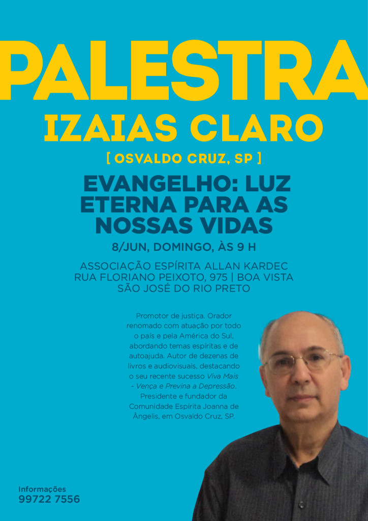 Palestra Izaias Claro em Rio Preto - Kardec